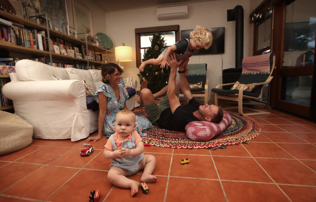 Family time for firies: The Brennan family start their Christmas celebrations at home in Jamberoo this week. Picture: Sylvia Liber.