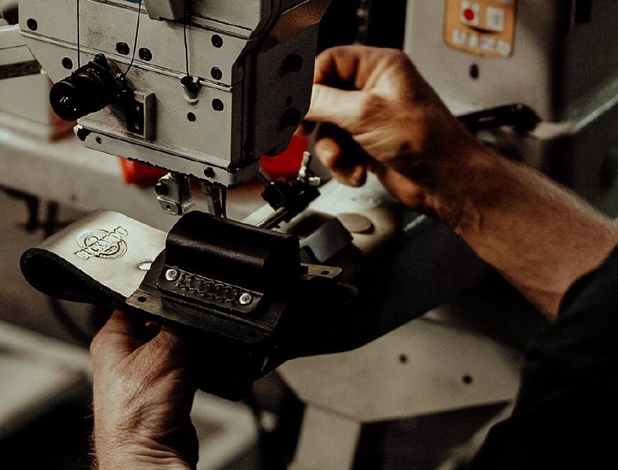 Keeping up with construction: Buckaroo Leather's 50 strong production team are busier than ever since the start of COVID making tool belts for construction workers around the globe. Pictures: Supplied by Buckaroo.