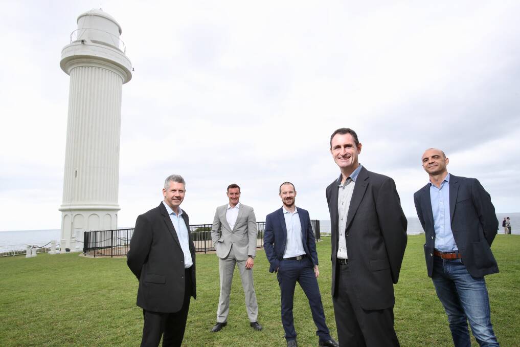 Living the events dream: Alan Gibson, Lloyd Van Gogh, Nathan Dean, Jeremy Wilshire and Steve Savic at Flagstaff Hill in Wollongong. Picture: Adam McLean.
.
