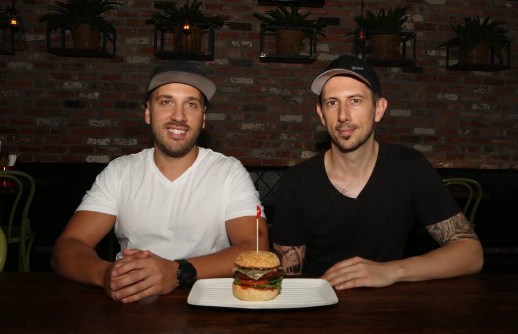 Allen Markovski and Rob Gorgievski serve up dine-in again at Grill'd Wollongong. Picture: Greg Ellis.
