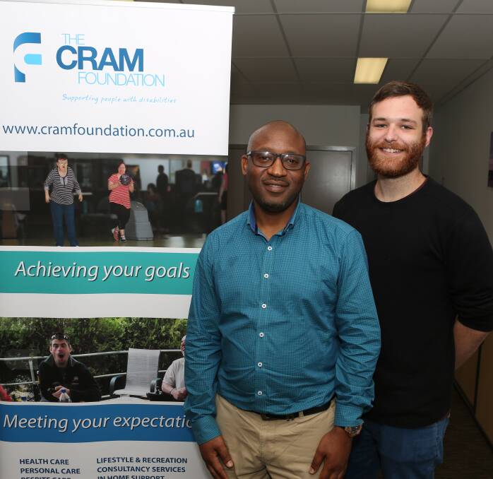 Career transition: Archer Moyo and James Duley love their new career and progression opportunities in the disability care sector at the Cram Foundation.
