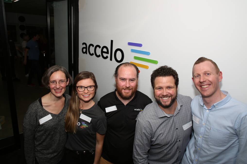Tech savvy: Christine Higgins (left) and some of the team at Accelo's. Picture: Greg Ellis