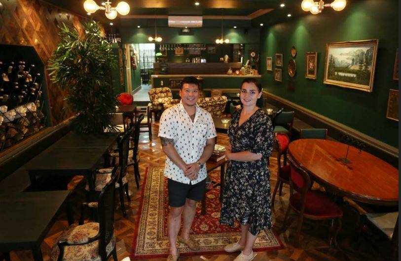 Calm before the storm: Arron Choi and Barbora Sterbova were busy leading up to the doors opening at Uncle Bok's restaurant and bar in lower Crown Street, Wollongong on Friday at 5pm. Picture: Greg Ellis.
