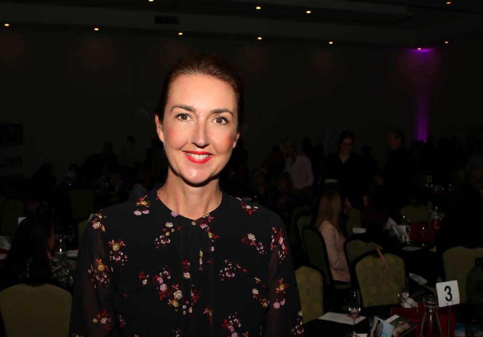 Inspirational address: Jo Burston, of Inspiring Rare Birds, told Illawarra Women In Business (IWIB) at the Sage Hotel on Friday how an initiative that is helping 60,000 women around the world began. Picture: Greg Ellis.