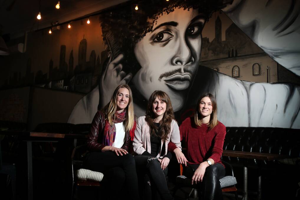 Inspiring women: Joanna Baker, Thea Soutar and Alexandra Iljadica two years ago when they were launching a Wollongong chapter of Youth Food Movement Australia. Picture: Sylvia Liber.

