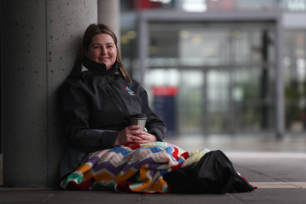 Sleepout: Healthy Cities Illawarra chief executive Kelly Andrews is eager to give back to the charity and community that helped her as a child. Picture: Robert Peet.