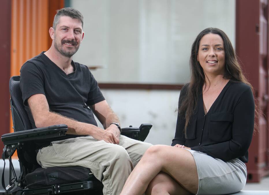 Care innovation: Daniel Hillyer and Maryanne Harris have developed online platform called tappON at iAcclerate that connects NDIS participants and care users to the help they need. Photo: Adam McLean.