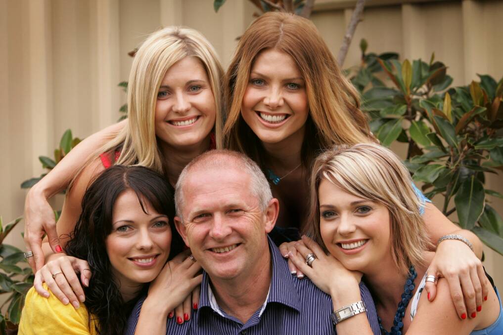 Michael Bassingthwaighte with his four daughters Nicole, Natalie Lisa and Melinda.spending Christmas together in 2008.