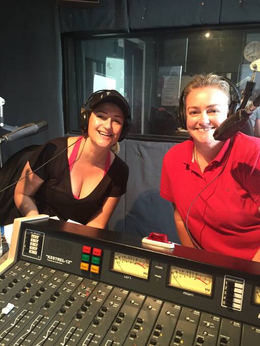 Bianca Dye and Emma Bennett in the studio at WAVE FM
