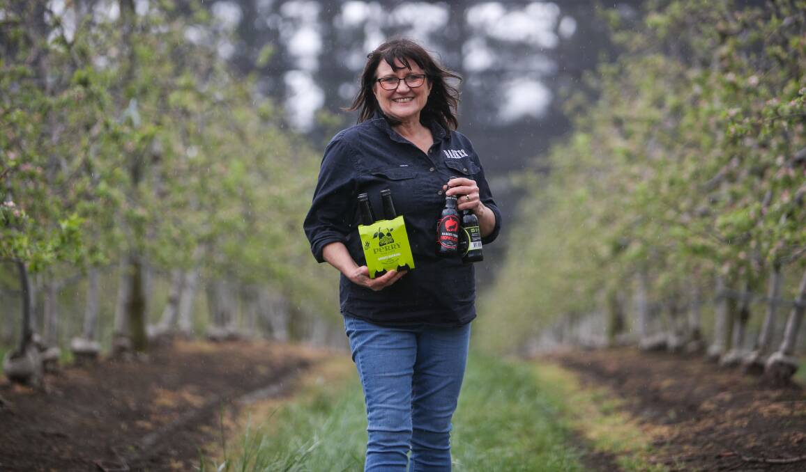 World's best: Glenbernie Orchard's Jo-Anne Fahey with the internationally award winning ciders produced by Darkes Cider near Helensburgh. Picture: Adam McLean.