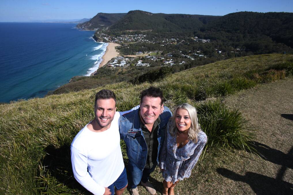 Premiere: Beau Ryan, Jason Stevens and Bec Stevens at Bald Hill reflecting on the week ahead of Stevens' first feature film Chasing Comets opening in Hoyts cinemas around Australia on Thursday. Picture: Robert Peet.

