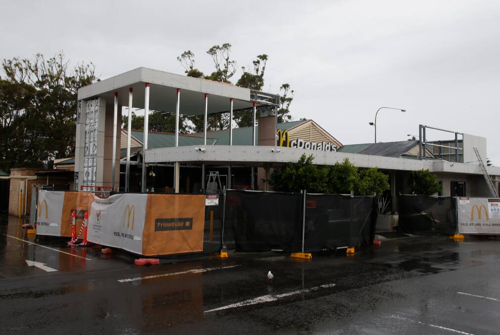 Work nears completion on Warrawong McDonald's. Picture: Anna Warr 