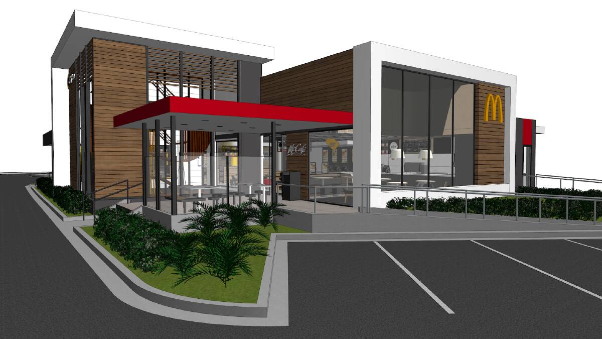 McDonalds makeover: An artists impression of the new McDonalds Warilla which is the biggest capital expenditure on any of the Australian restaurants in 2018.
