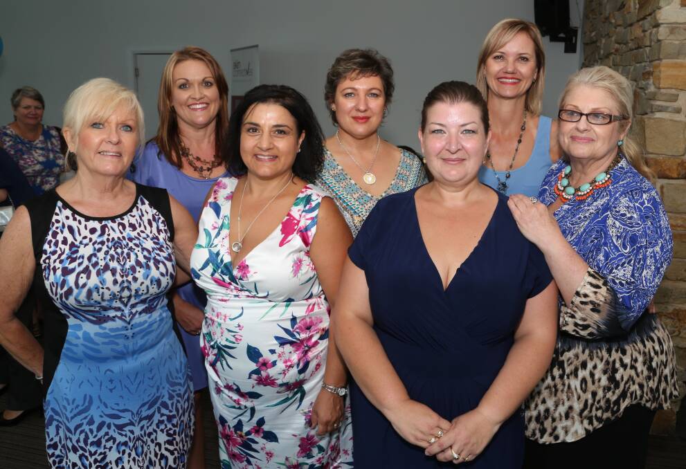 Community minded leaders: Care & Share for Autism committee members Christine Jeffreys, Francine Bishop, Michelle Morrisey, Karen Meiring de Gonzalez, Alexandra Simoes, Henny Willams and Debra O'Brien at the recent high-tea fundraiser at Seacliff Function Centre. Picture: Greg Ellis.