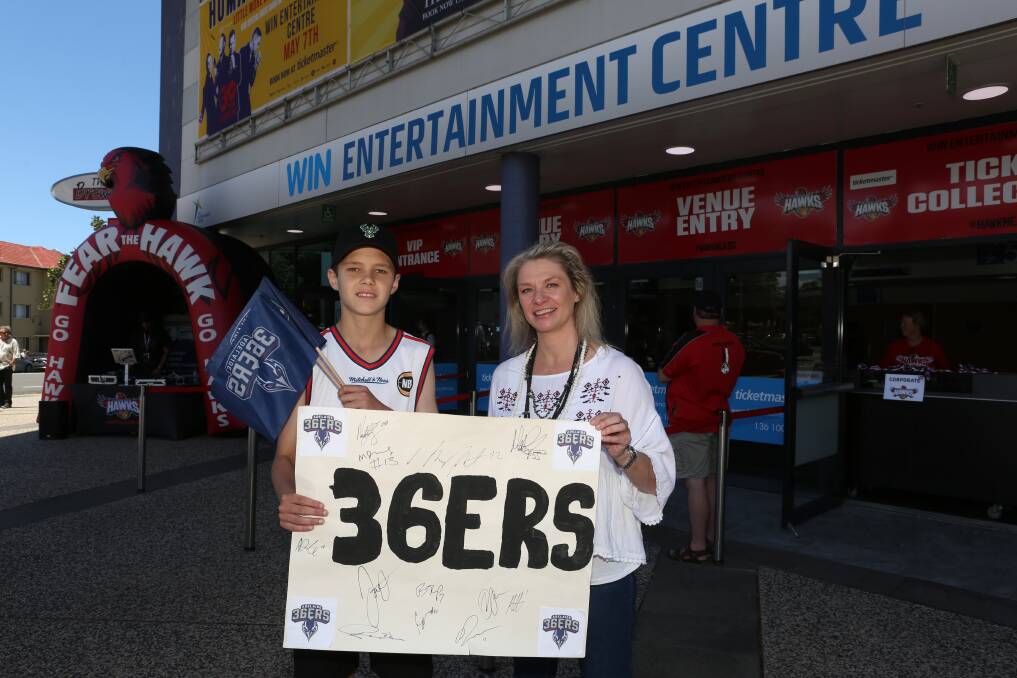 Sport tourism: For the past two years Lachlan and Susan Skellet from Sydney have travelled down from Sydney and often stayed one or two nights for Hawks games. Picture: Greg Ellis
