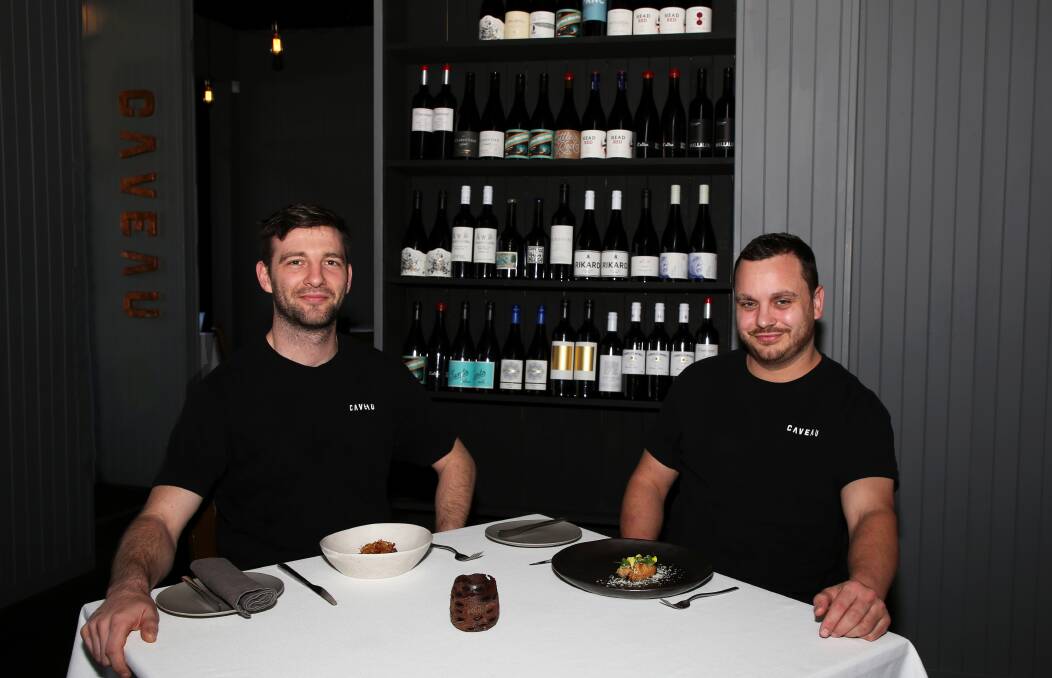 Giving back: Tom Chiumento and Simon Evans at Caveau Restaurant will be helping Hidden Harvest with a community dinner in Wollongong on Wednesday night.