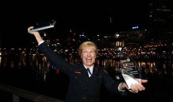 First responder recognition: Carol Bond was on top of the world when she was named NSW State Emergency Services Officer of the Year in 2015. Picture: Greg Ellis
