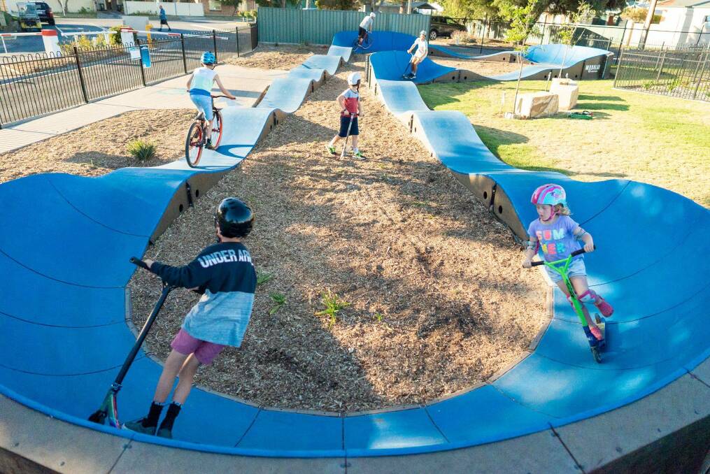 Summer fun for kids: A modular pumptrack similar to the one being installed for summer at Mick Cronin Oval in Gerringong. Picture: Parkitect.
