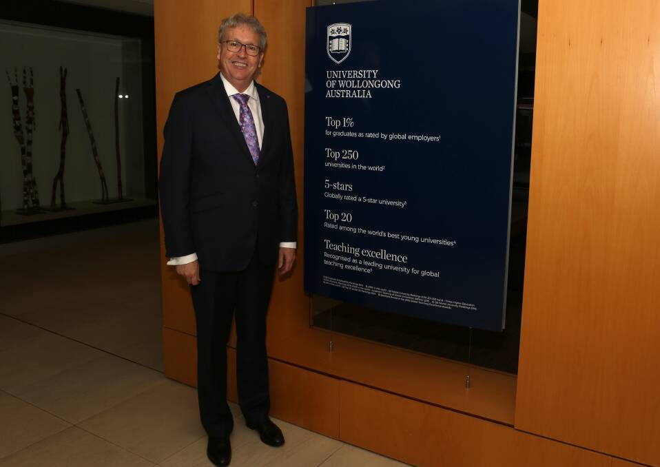Global impact: University of Wollongong vice chancellor Professor Paul Wellings reveals how 2018 has prepared the university for a big and significant year. Picture: Greg Ellis.

