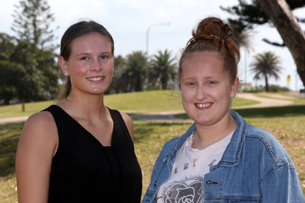 Summer holidays: Kelsey Hughes, 18, and Matilda Ward, 16, heard about the jobs at The Big Wedgie at school. Picture: Robert Peet.

