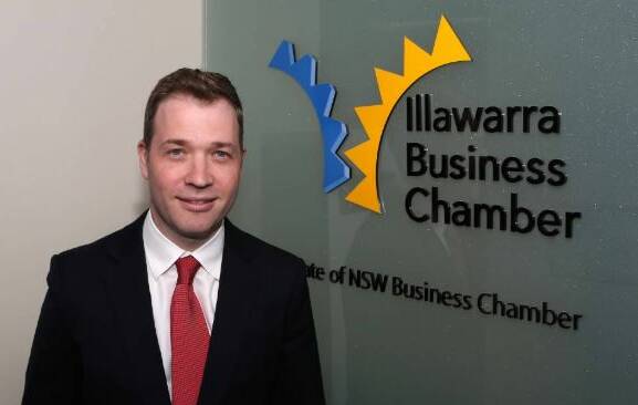 Light at end of the tunnel: Illawarra Business Chamber executive director Adam Zarth is bouyed by the results of a new Business NSW survey. Picture: Greg Ellis. 