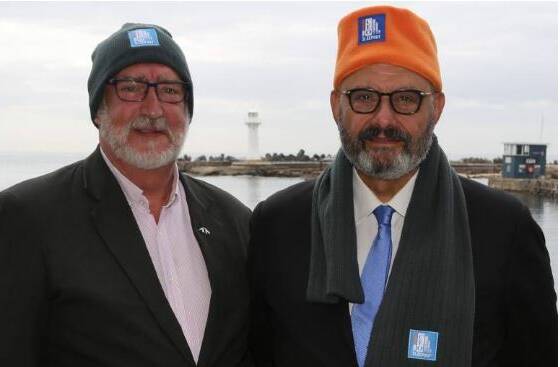 Helping the homeless: Aster Group chief executive Daniel Munk (right) is preparing to sleep in the cold in his own backyard for this year's Vinnies CEO Sleepout to raise money for the homeless in the Illawarra. Picture: Greg Ellis.
