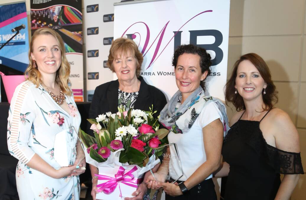 Ready to recognise women: Glenda Papac (second right) with three of the big winners from the 2017 awards. Picture: Greg Ellis.

