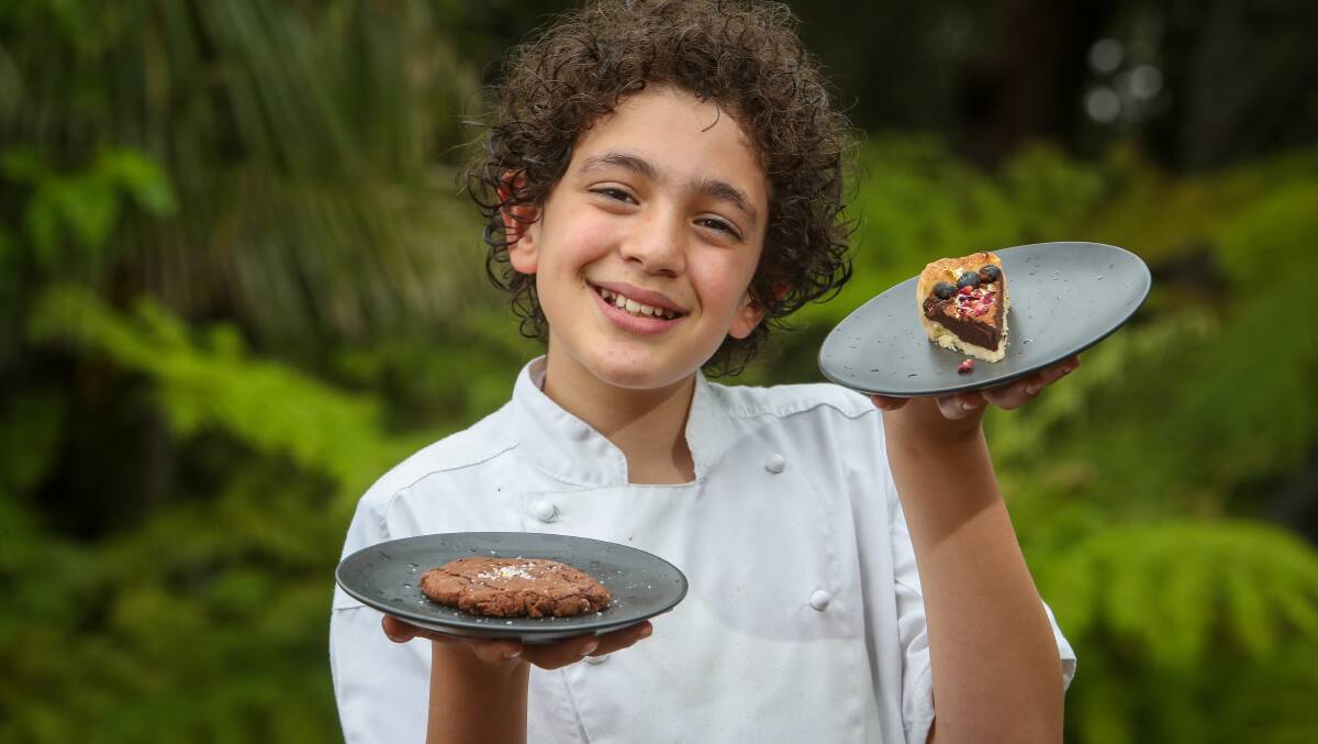 Smith's Hill High School Year 7 student Will Haynes, 13, has been cooking treats at home during COVID-19 lockdown for delivery to local families and businesses. Picture:: Adam McLean.