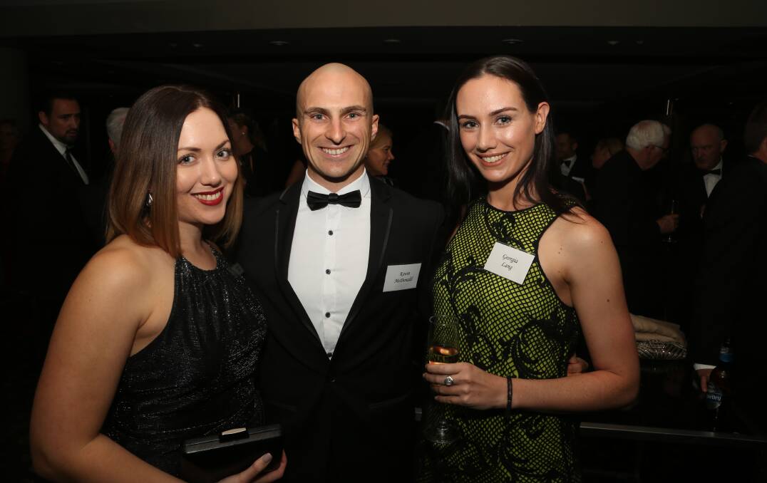 Making a difference: JCI Illawarra members Jacinta Cali, Kevin McDonald and Georgia Lang are among many young leaders actively involved in Junior Chamber International. Picture: Greg Ellis.

