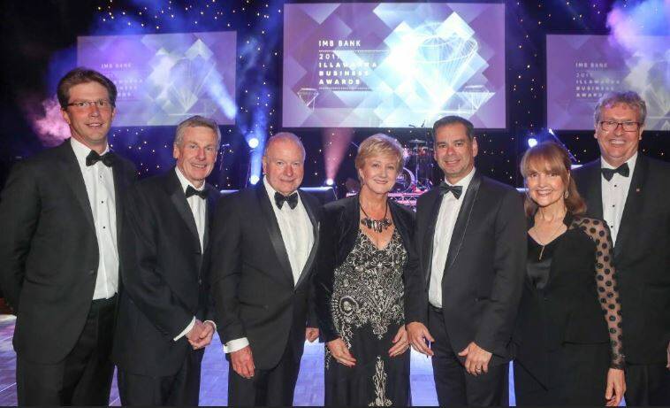 Chris Lamont (left) at the 2017 Illawarra Business Awards. 