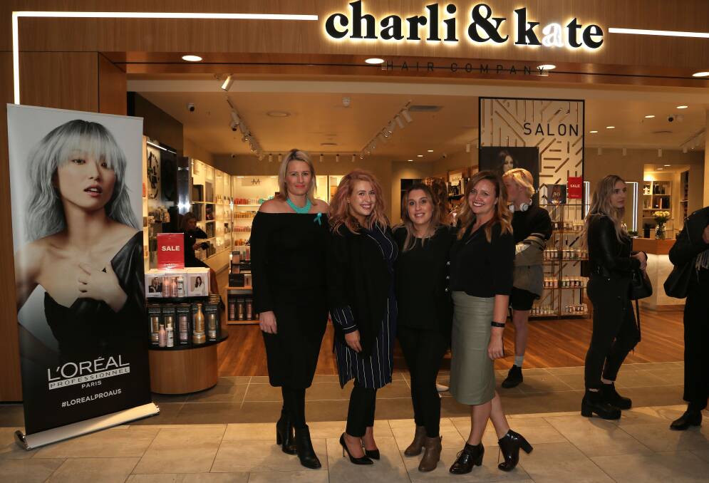 First launch: Rebecca Broadhurst, Kelly McDermott, Melissa Gorgievski and Cherie Milic at the L'Oreal launch in Wollongong. Picture: Greg Ellis.






