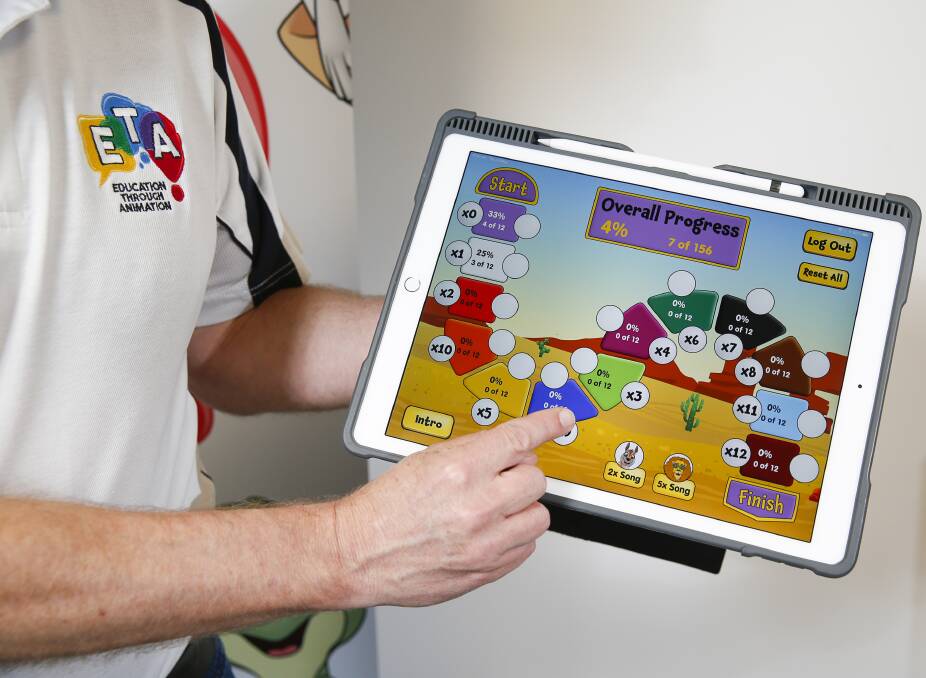 Education through animation: Michael Rix has developed an app that makes learning maths easy for children. Picture: Anna Warr. 