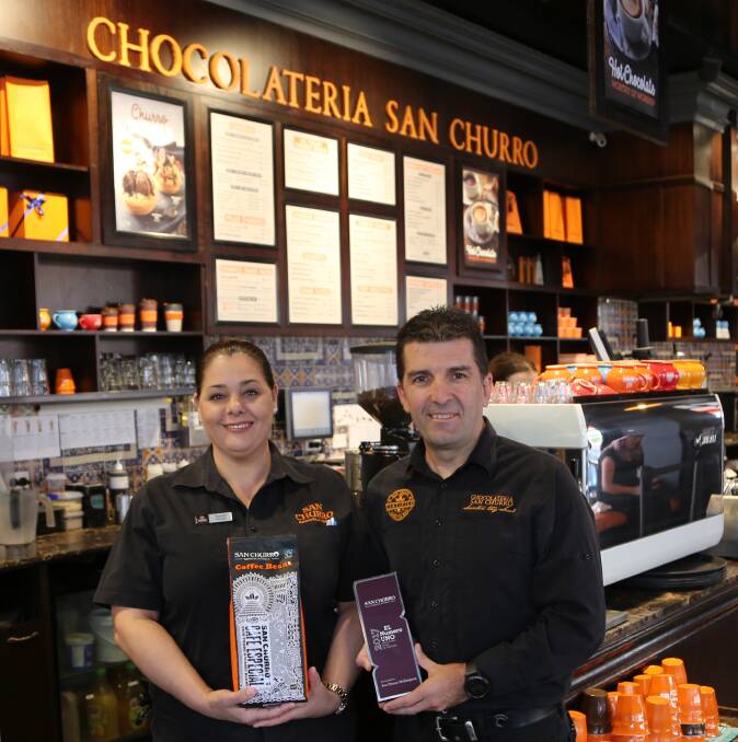 Best in Australia: San Churro Wollongong store manager Karen Zrnich with owner Mani Rosete. Picture: Greg Ellis.




