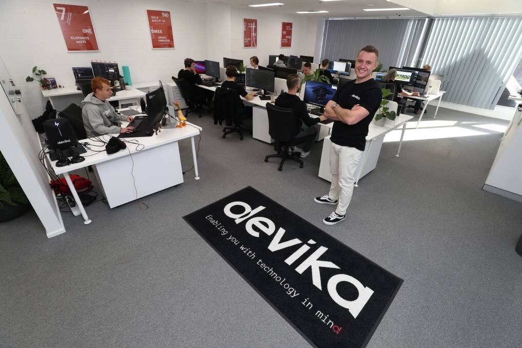 Rapid rise: Devika founder and managing director Ken Kencevski in the new Crown Street office of his rapidly growing business. Picture: Robert Peet.