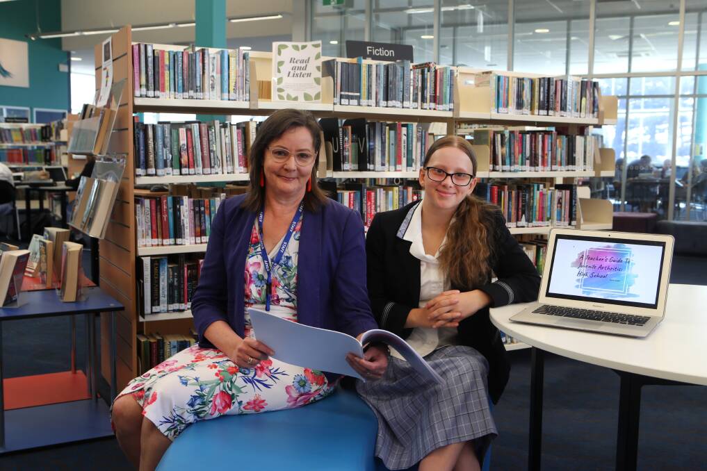 New resource: St Mary's personal project coordinator Christine Rutherford with Year 10 student Sophia Gordon who has developed a A Teachers Guide to Juvenile Arthritis now included on the Paediatric Rheumatology network website as a resource for parents and families as well.Picture: Sylvia Liber.