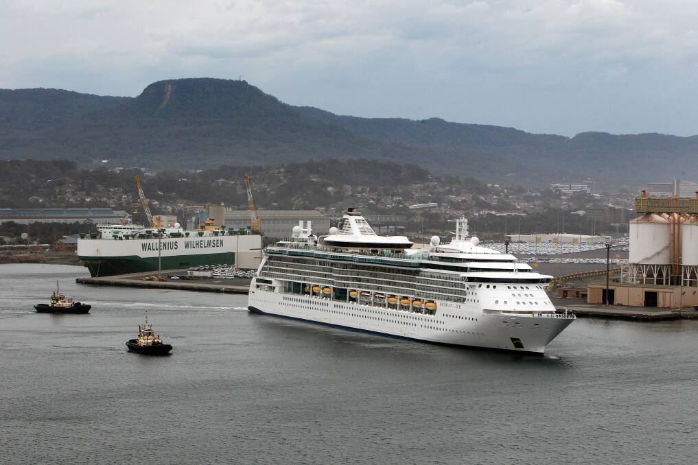 Proven destination: Radiance of the Seas sailing out of Port Kembla Harbour after the first cruise ship visit in October 2016. Picture: Sylvia Liber.