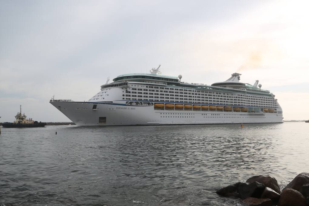 Voyager of the Seas heading into Port Kembla. Picture: Greg Ellis.

