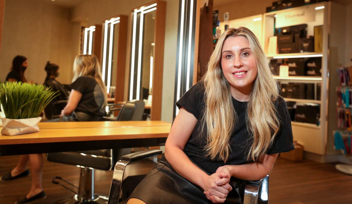 Apply now: Melissa Gorgievski at her Wollongong salon where there are positions for hair stylists, retail and online staff. Picture: Adam McLean.