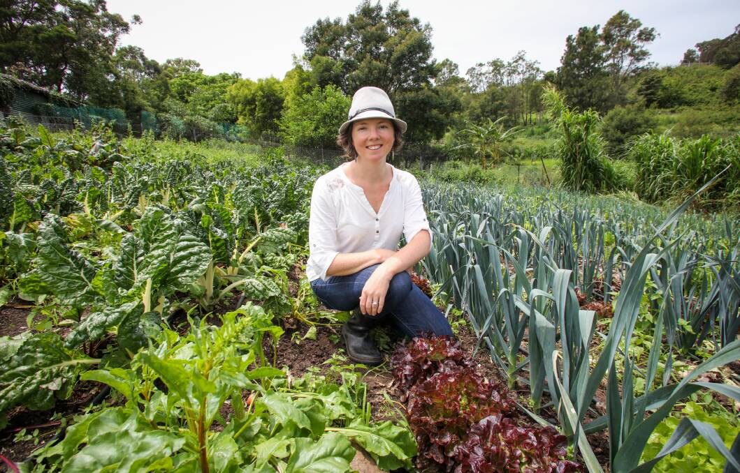 Making a difference: Green Connect Illawarra general manager Kylie Flament in the sustainable urban farm at Warrawong High School. Picture: Sylvia Liber.