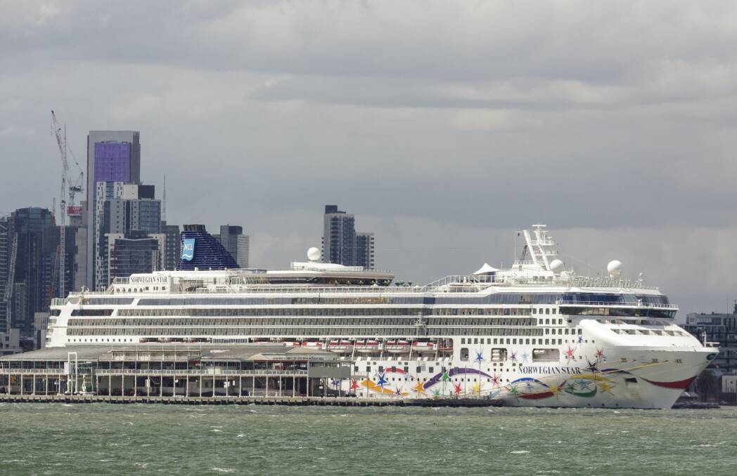 On her way to Wollongong: Norwegian Star in Port Melbourne for engine repairs recently. Picture: Daniel Pockett

