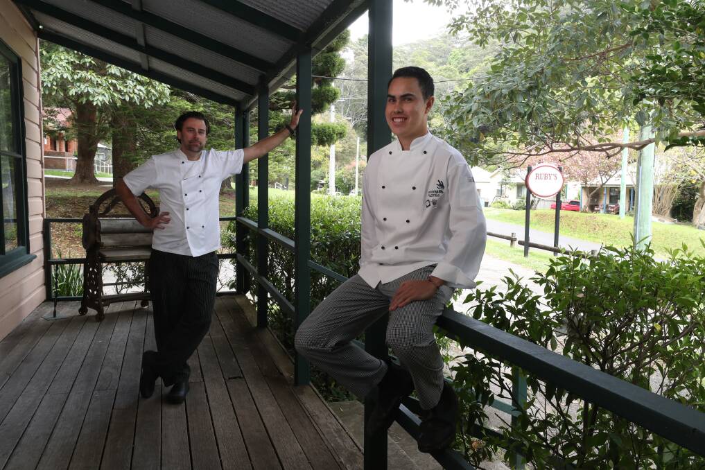 Back to business with more recognition: Ruby's Mount Kembla owner and head chef Scott Woods and chef Jeremy Lackenby prepare to reopen the restaurant at Kembla Heights on October 15. Picture: Robert Peet.