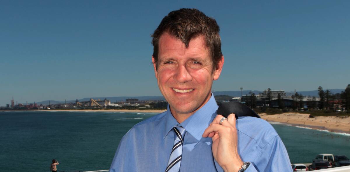 Mixed emotions: Mike Baird with City Beach in the background in October 2012 before becoming NSW Premier .Picture: Greg Totman


