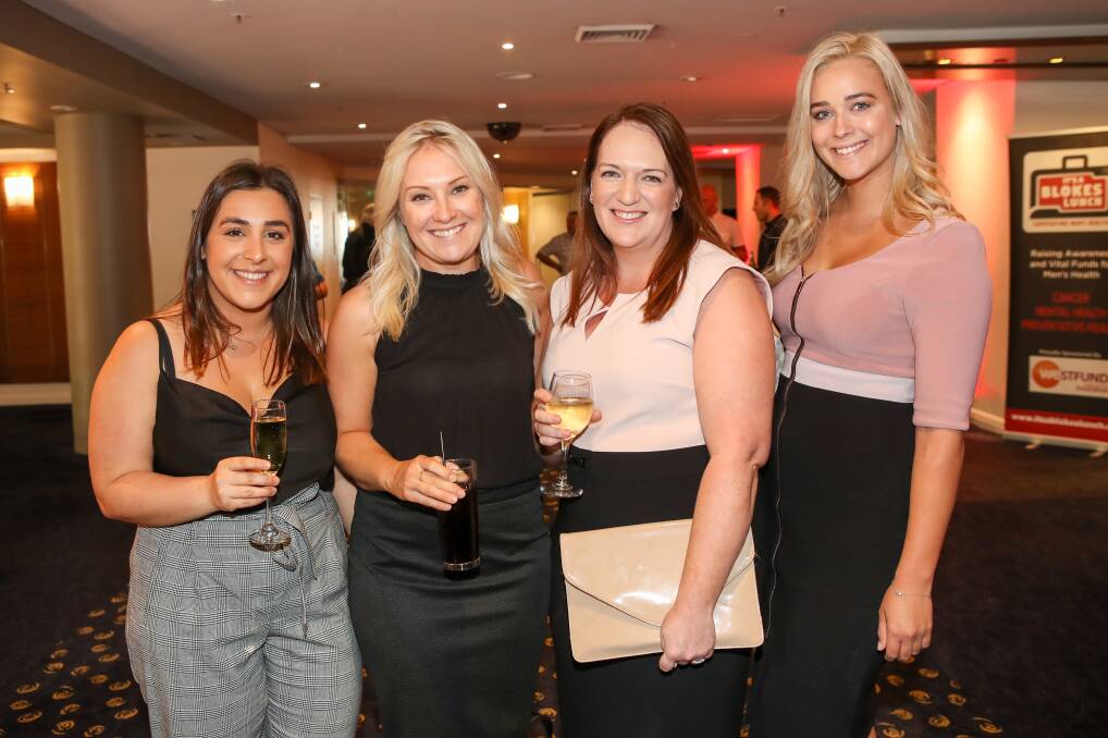 Supporting men's health: Some of the women at the It's A Blokes Lunch were Talissa Bazaz, Tia Davis, Meegan Thomson and Aleisha Brooke-Smith. 
