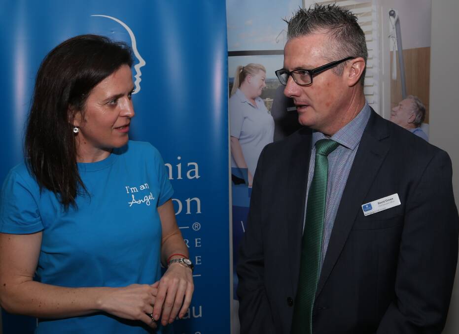 Helping those with blood cancer: Nina Field with Wollongong Private Hospital chief executive David Crowe. Picture: Greg Ellis. 

