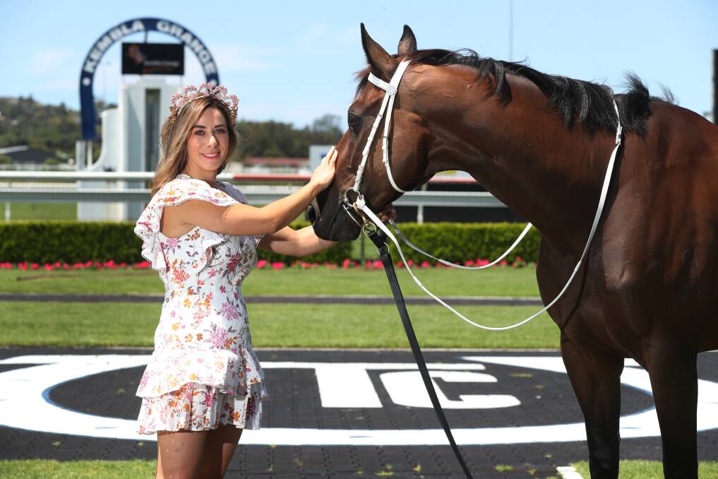 Cup day is here: Michelle Taylor, with Sensational, is looking forward to a spectacular day at Kembla Grange Racecourse. Picture: Robert Peet.