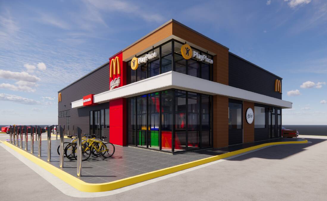 100 Macca's jobs at Unanderra: An artists impression of the new McDonald's Unanderra store no under construction on the Princes Highway. 