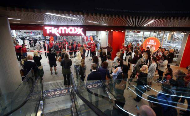 Temporary closure: Scene from the opening of TK Maxx in Wollongong Central in 2017. Picture: Robert Peet
