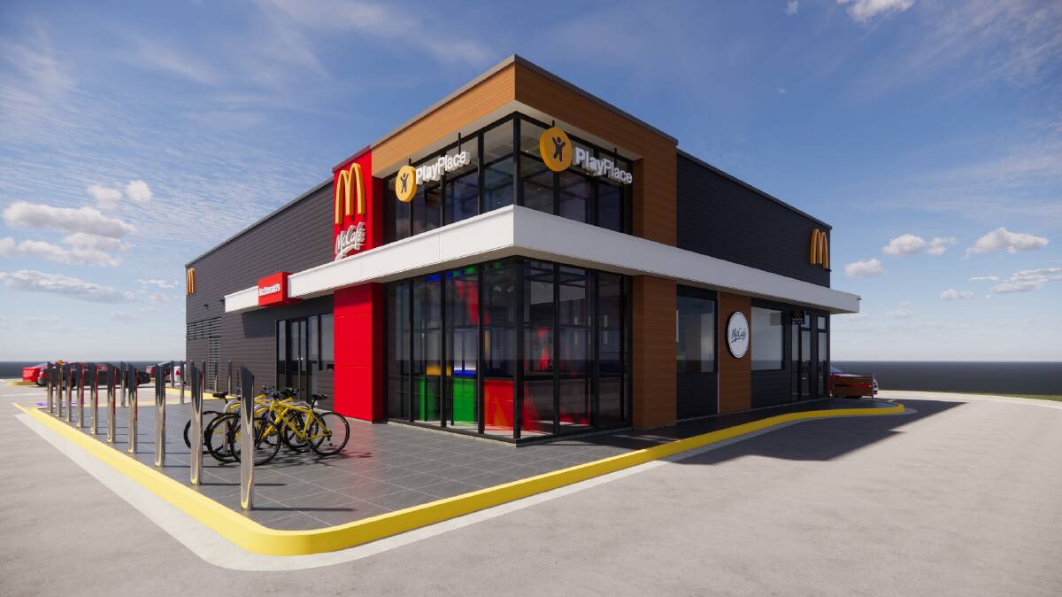 Drive-thru opening: An artists impression of the new McDonald's Unanderra opening for drive-thru and takeaway on Friday. 