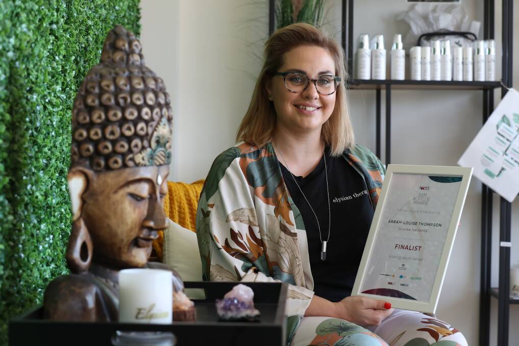 Sound healer: Sarah-Louise Thompson, of Elysian Therapies in Farmborough Heighs, is a finalist in the national Women With Altitude Awards. Picture: Robert Peet.

