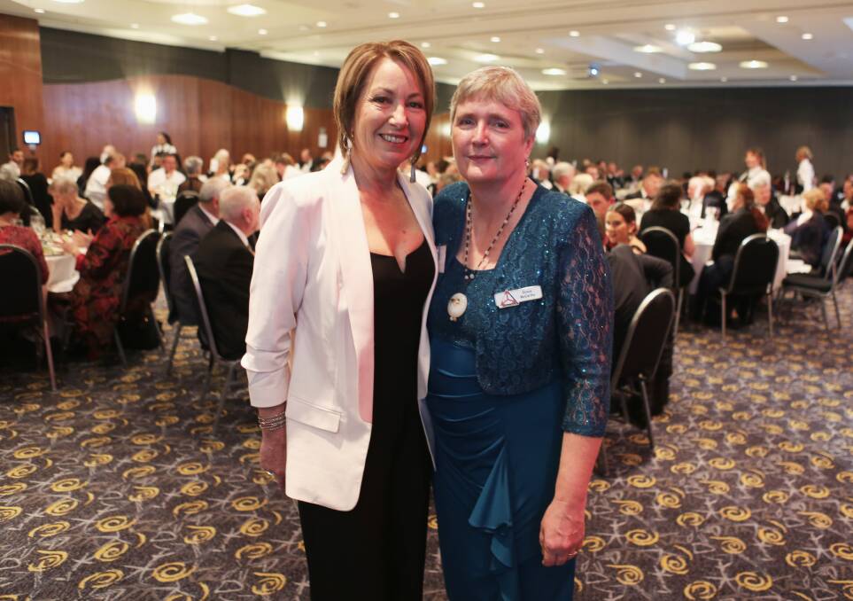 Rewarded for giving back: Scholarship recipient Heather Marciano with UOW Sydney Business School dean Dr Grace McCarthy at The Illawarra Connection dinner at the Novotel. Picture: Greg Ellis.

